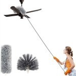 Plumeau télescopique en microfibre pour toile d'araignée - brosse à haut plafond - résistant aux rayures ... Plumeau télescopique en microfibre pour toile d'araignée - brosse à haut plafond - résistant aux rayures ...