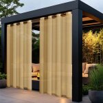 Rideaux transparents d'extrieur pour terrasse, impermables ? 2 panneaux  ?illets, pour salon, chambre, ...