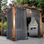 Rideaux transparents d'extrieur pour terrasse, impermables ? 2 panneaux  ?illets, pour salon, chambre, ...