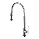 Robinet de cuisine et de jardin en acier inoxydable avec bec pivotant  360 degrs et douchette extractible, ...