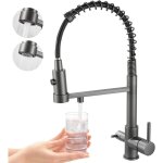Robinet de cuisine  trois voies, robinet de cuisine extractible, robinet d'vier en laiton, robinet ...