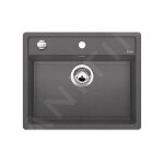 Dalago 6 - �vier en silgranit, 615x510 mm, avec commande du vidage, gris rocher 518850 - blanco