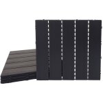 Dalles de sol wpc clipsables effet bois 3d anthracite 50x50 cm lot de 4 = 1 m� pour balcon et terrasse ...