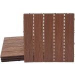 Dalles de sol wpc clipsables effet bois 3d marron 50x50 cm lot de 4 1 m� pour balcon et terrasse 040010819 ...