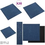 Vidaxl - dalles de tapis de sol 20 pcs 5 m� 50x50 cm bleu fonc� - carrelage int�rieur - carreau de sol ...