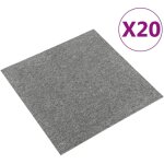 Dalles de tapis de sol 20 pcs 5 m 50x50 cm gris