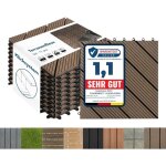 Dalles de terrasse lot de 11 pi�ces, classic marron fonc� diagonale 30 x 30 cm - 1 m�