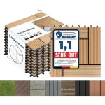 Dalles de terrasse lot de 11 pièces, classic teck 30 x 30 cm - 1 m² Dalles de terrasse lot de 11 pièces, classic teck 30 x 30 cm - 1 m²