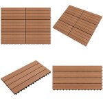 Vidaxl - dalles wpc 60x30 cm 6 pcs 1m marron - carrelage extrieur - dallettes terrasse - tuile terrasse ...