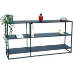 Dandibo console en mtal noir troite avec 3 niveaux moderne 140x70x25 cm tagre debout tagre sur ...
