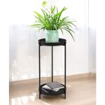 Dandibo support � fleurs m�tal noir rond 2 �tages 52 cm 96583 table d'appoint tabouret porte - plantes ...