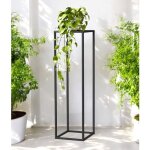 Dandibo - support de plantes m�tal noir carr� 100 cm 96589 table d'appoint haute tabouret de fleurs support ...