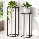Dandibo - support de plantes m�tal noir carr� lot de 2 96587 table d'appoint haute tabouret de fleurs ...