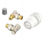 Danfoss kit corps et robinet thermostatique �querre clic - clac laiton nickel� danfoss
