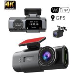 Dashcam voiture 4k + 1080p, dash cam avec �cran ips 1. 47'', wifi & app, camera voiture grand angle 170�, ...