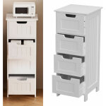 Dayplus - armoire de rangement salle de bains mdf armoire de salle de bains avec 4 tiroirs