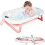 Dazhom - bb baignoire pliable avec pieds portable antidrapant pour 0 - 6 ans bb rose