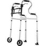 Mophorn - dambulateur pliable sur roulettes, assistance 3 en 1  la position debout, hauteur et largeur ...