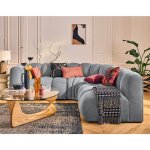 Lisa design - debbie - canapé modulable d'angle droit 4 places avec accoudoir en tissu texturé - gris ... Lisa design - debbie - canapé modulable d'angle droit 4 places avec accoudoir en tissu texturé - gris ...