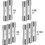 10 fusibles verres fusion lente 2x (1a, 1, 6a) 3x (2a, 3, 15a) - debflex