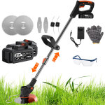 Debroussailleuse �lectrique sans fil - coupe bordure � 2 batteries, 3 types de lames, t�te pivotante ...