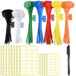 Debuns - 100 pi�ces etiquette cable electrique color�es en 4 / 6 pouces attaches pour marqueurs de c�ble ...