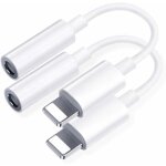 Debuns - 2 pack? adaptateur casque pour iphone 11, aux audio connecteur jack 3, 5 mm c�ble adaptateur ...