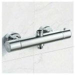 Debuns - colonne thermostatique, robinet de douche en laiton haut g3 / 4 (26, 4 mm) + bas g1 / 2 (21 ...