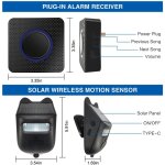 Decdeal alarme d'all�e solaire alarme 984 pieds � longue port�e sans fil ip60 ip60 m�moire de mouvement ...