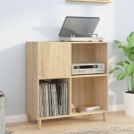 Decdeal - armoire  disques chne 84, 5x38x89 cm bois d'ingnierie