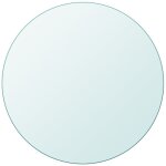 Decdeal - dessus de table ronde en verre tremp 800 mm