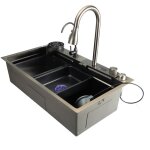 Decdeal Évier intelligent avec écran digital - acier inoxydable brossé, grande capacité - design professionnel ... Decdeal Évier intelligent avec écran digital - acier inoxydable brossé, grande capacité - design professionnel ...