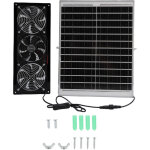 Decdeal kit de 3 ventilateurs � �nergie solaire, panneau 25w et ventilation � grande vitesse pour serre, ...