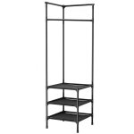 Decdeal - porte - vtements d'angle industriel hall arbre organisateur d'angle avec tagre  3 niveaux ...