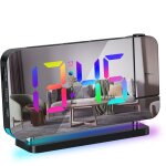 Decdeal - rveil  projection pour chambre  coucher horloge numrique led colore rvb de 7 pouces avec ...