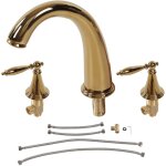 Decdeal - robinet de salle de bain � deux poign�es, enti�rement en cuivre, lavabo � trois trous, style ...