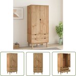 The living store garde - robe otta 76, 5x53x172 cm bois massif de pin - armoire - meuble de rangement ... The living store garde - robe otta 76, 5x53x172 cm bois massif de pin - armoire - meuble de rangement ...