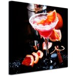 Declina, tableau toile imprime, tableau toile dco cocktail de pamplemousse, 30x30 cm