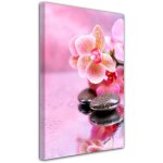 Declina, tableau toile imprime zen, tableau mural dco fleurs et galet, 50x80 cm