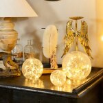 D�co 3 boules en verre illumin�es blanc chaud