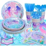 Deco anniversaire vaisselle sir�ne, vaisselle de f�te d'anniversaire mermaid pour d�corations d'anniversaire ...