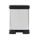 Curver - poubelle rectangle - deco bin 50l - design �l�gant - 39 x 29 x 51 cm - gris m�tallis�