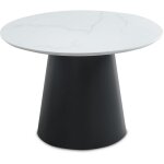 Deco in paris - table à manger ronde plateau effet marbre blanc 4 personnes Deco in paris - table à manger ronde plateau effet marbre blanc 4 personnes
