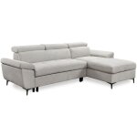 Canap d'angle convertible en tissu beige monica - angle droit