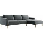 Deco in paris - canap d'angle avec mridienne en velours gris celine - angle
