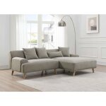 Deco in paris - canapé d'angle scandinave avec méridienne en tissu taupe karolina Deco in paris - canapé d'angle scandinave avec méridienne en tissu taupe karolina