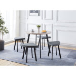 Deco in paris - ensemble table  manger en bois gris clair avec 4 tabourets gris