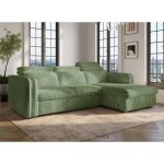 Deco in paris - canap d'angle convertible en velours ctel pais vert clair