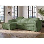 Deco in paris - canap d'angle convertible en velours ctel pais vert clair