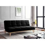 Banquette clic clac scandinave 3 places noir jessy